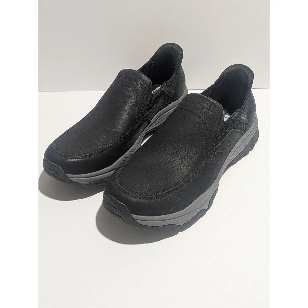 Skechers Relaxed Fit Memory Foam Black‎ Slip On Shoes Men’s 11